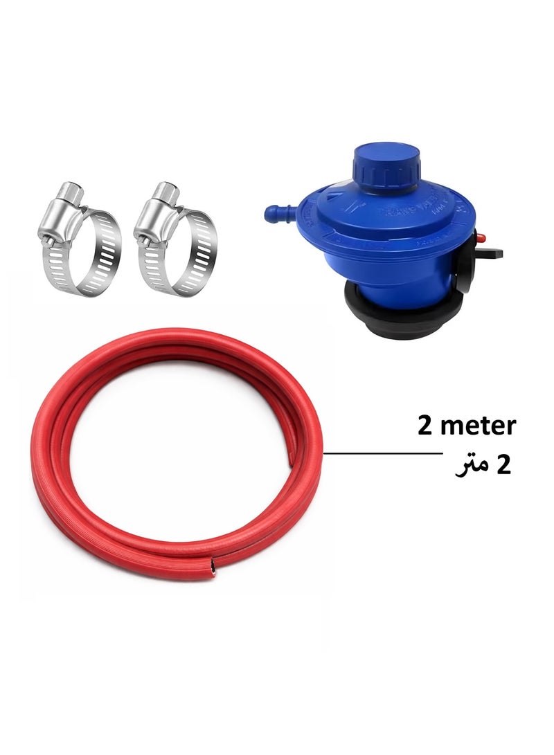 هندي مع خرطوم أنبوب غاز - 2 متر 8 مم LPG منظم أسطوانة غاز - Image 1